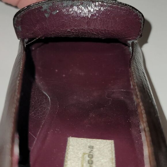 Vintage Evan Picone Brown Alligator Skin Pattern 7.5 Heels - Picture 9 of 9